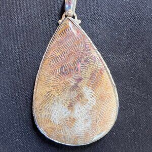 Agatized Fossil Coral Gemstone Stone Jewelry Crystal Pendant